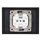Штепсельная розетка встраиваемая двойная IEK SKANDY 10А SK-R20-10-K02 SK-R03Bl без з/к без шторок в сборе стекло черный