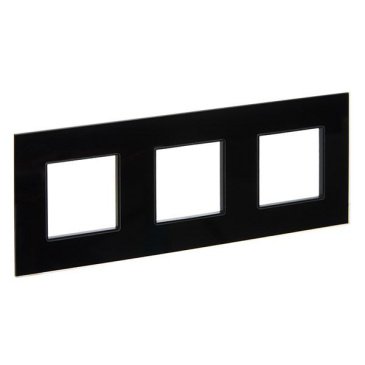 Рамка стеклянная 3 поста IEK SKANDY SK-M32-G-K02 SK-F23Bl черный