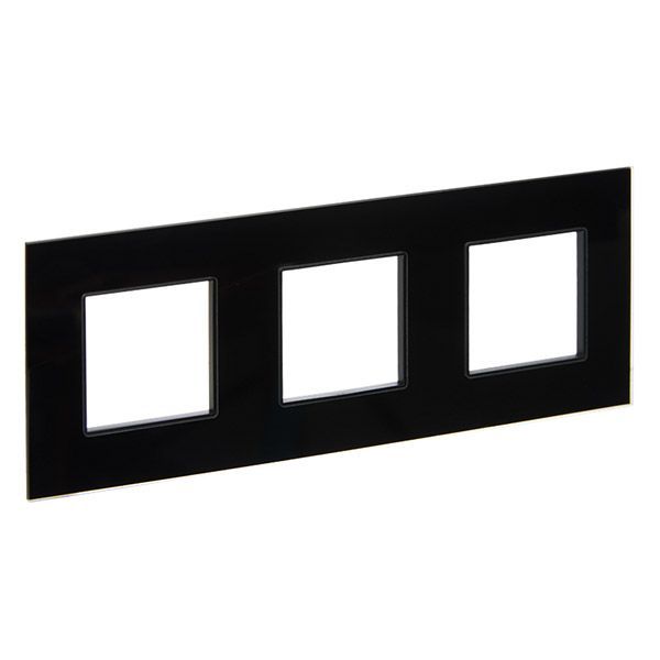 Рамка стеклянная 3 поста IEK SKANDY SK-M32-G-K02 SK-F23Bl черный