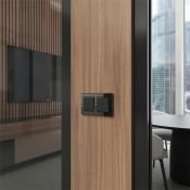 Выключатель встраиваемый двухклавишный перекрестный  WERKEL W1123006 черный матовый