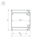 алюминиевый профиль KLUS BOX57-DUAL-2000 ANOD 017359