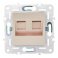 Розетка встраиваемая компьютерная двойная IEK SKANDY SK-K20-2-K98 SK-K04Sa RJ45 кат.6 песочный