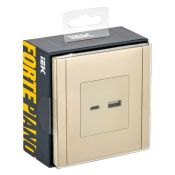 Розетка встраиваемая USB IEK FORTE&PIANO A+C 18Вт FP-U22-018-K10 FP451 ваниль