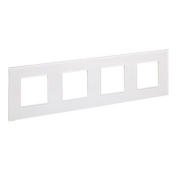 Рамка стеклянная 4 поста IEK SKANDY SK-M42-G-K01 SK-F24W арктический белый