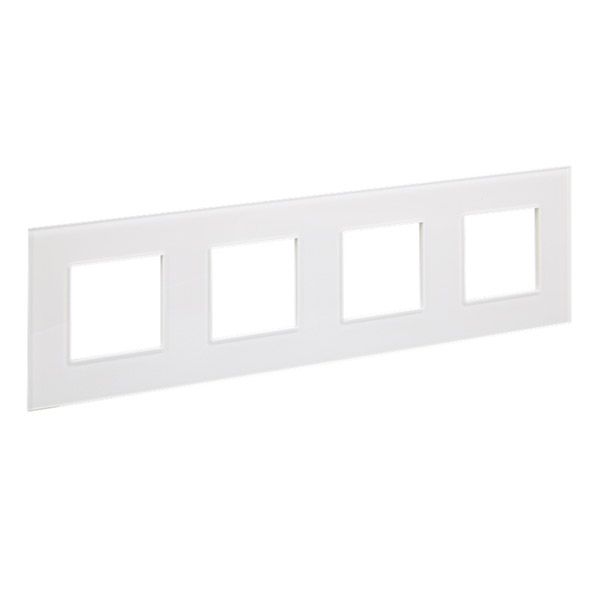 Рамка стеклянная 4 поста IEK SKANDY SK-M42-G-K01 SK-F24W арктический белый