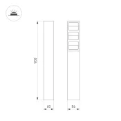 светильник 12W Белый теплый 050729 LGD-TILLIS-BOLL-H900 (GR, 92 deg, 230V) IP65 цилиндр стационарный серый