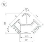алюминиевый профиль KLUS PDS45-T-2000 (CT) ANOD  016942