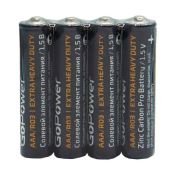 Батарейка  1,5V R-03 AAA BL4 GoPower Extra Heavy Duty блок 4шт. (солевая)
