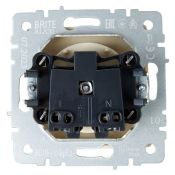 Штепсельная розетка встраиваемая IEK BRITE 10А BR-R10-10-K10 РС10-1-0-БрК без з/к и шторками бежевый