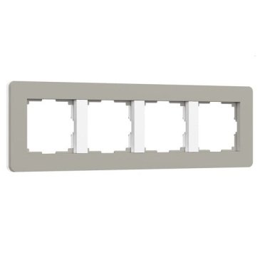 Рамка пластик 4 поста WERKEL Split W0043067 дымчатый/белый