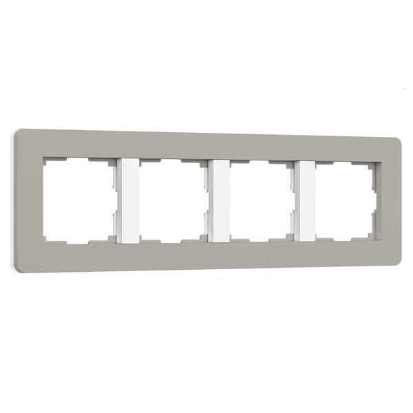 Рамка пластик 4 поста WERKEL Split W0043067 дымчатый/белый