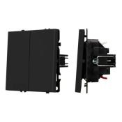 Выключатель встраиваемый двухклавишный проходной 054255 SWT-NOBE-MKP2-SFPL-BK черный