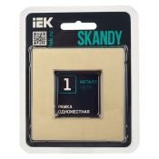 Рамка металлическая 1 пост IEK SKANDY SK-M12-M-K37 SK-F31Sh шампань