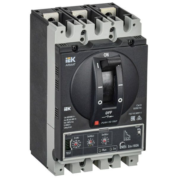 Автоматический выключатель в литом корпусе 3-пол. 160А AR-MCCB-3D-085-0160A-ELSC 85кА ARMAT IEK