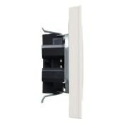 Штепсельная розетка встраиваемая двойная IEK BRITE 10А BR-R23-10-K36-F РСш12-2-БрЖ без з/к с з/ш в сборе жемчуг