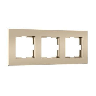 Рамка пластик 3 поста WERKEL Slab W0032911 шампань софт