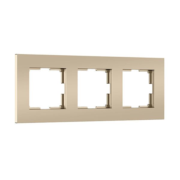 Рамка пластик 3 поста WERKEL Slab W0032911 шампань софт