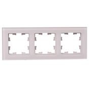 Рамка стеклянная 3 поста IEK BRITE BR-M32-G-31-K14 РУ-3-2-Бр розовый матовый