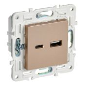 Розетка встраиваемая USB IEK SKANDY A+C 18Вт SK-U22-018-K98 SK-R13Sa песочный Розетка встраиваемая USB IEK SKANDY A+C 18Вт SK-U22-018-K98 SK-R13Sa песочный