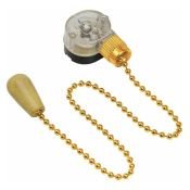 Выключатель с цепочкой on-off, 3.0А,250V деревянный наконечник «Gold» REXANT Выключатель с цепочкой on-off, 3.0А,250V деревянный наконечник «Gold» REXANT