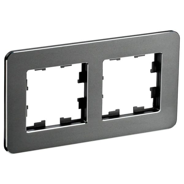 Рамка металлическая 2 поста IEK BRITE BR-M22-M-01-K48 РУ-2-1-Бр титан RE