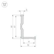 Архитектурный алюминиевый профиль ALM-BASE-H12-2000 RAL9016  026688