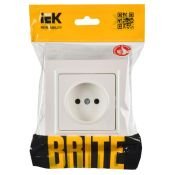 Штепсельная розетка встраиваемая IEK BRITE 10А BR-R10-10-K36-F РСР10-1-0-БрЖ без з/к и шторками в сборе жемчуг