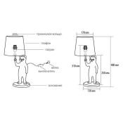 светильник настольный без лампы UML-B465  E14 SILVER-BLACK UL-00013444 "Кот" черный