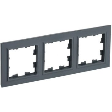 Рамка пластик 3 поста IEK BRITE BR-M32-K53 РУ-3-БрГ графит