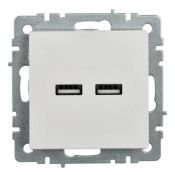 Розетка встраиваемая USB IEK BRITE A+A 3,1А BR-U21-D31-K01 РЮ10-1-БрБ белый