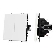 Выключатель встраиваемый одноклавишный непроходной 054232 SWT-NOBE-MK01-SFPL-L-WH с подсветкой белый