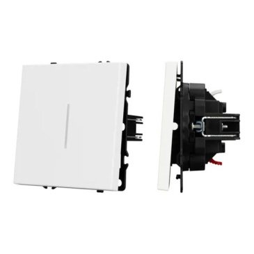 Выключатель встраиваемый одноклавишный непроходной 054232 SWT-NOBE-MK01-SFPL-L-WH с подсветкой белый