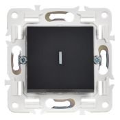 Выключатель встраиваемый одноклавишный с подсветкой IEK SKANDY SK-V10-1-10-K02 SK-V07Bl черный