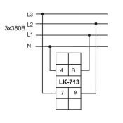 Контрольная лампочка LK-713 GGG (трехфазный) три зеленых светодиода ЕА04.007.002