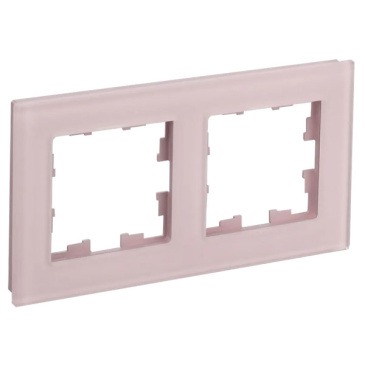 Рамка стеклянная 2 поста IEK BRITE BR-M22-G-31-K14 РУ-2-2-Бр розовый матовый