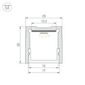 алюминиевый профиль S-LUX SL-SLIM20-H20-3000 ANOD (BY) 061370
