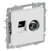 Розетка встраиваемая комбинированная IEK BRITE BR-AK20-1-K91 РТВ/РК12-БрАБ TV+RJ45 кат.5E арктический белый