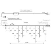гирлянда БАХРОМА   8W Белый теплый 034110 ARD-EDGE-PRO-4000x600-WHITE-128LED-MILK-STD Warm 230V IP65