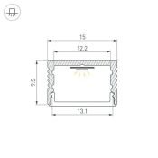 алюминиевый профиль S-LUX SL-SLIM15-H10-3000 ANOD 065310