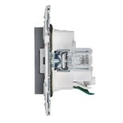Штепсельная розетка встраиваемая IEK SKANDY 16А SK-R14-16-1-K03 SK-R06Gr с з/к и шторками безвинтовое крепление серый