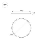 Встраиваемый светильник-панель  24W Белый теплый 036068 DL-EDGE-R300 220V IP40 круглый белый