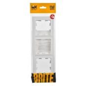 Рамка пластик 3 поста IEK BRITE BR-M32-K91 РУ-3-БрАБ арктический белый
