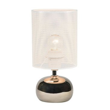 светильник настольный без лампы UML-B307 E14 SILVER-WHITE UL-00012423 белый/серебристый