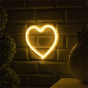 фигурка  светодиодная неоновая «Сердце»  Белый теплый, 3хАА, USB, 20х20 см