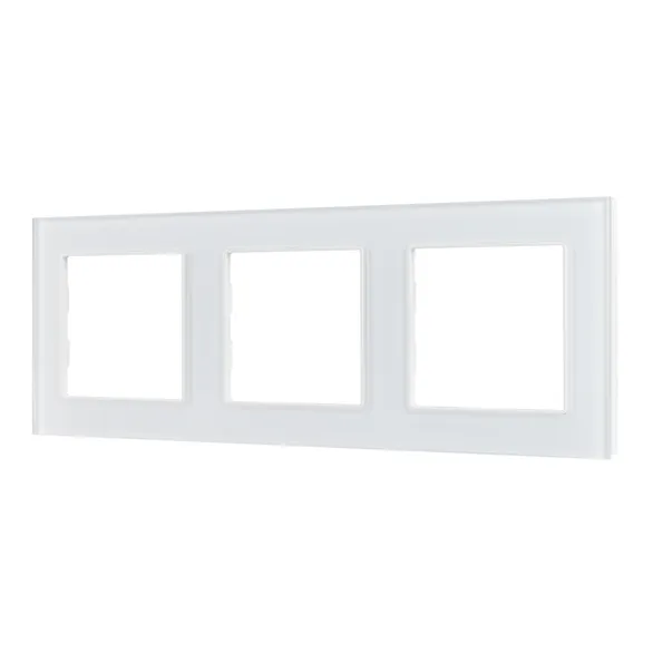 Рамка стеклянная 3 поста Arlight GLARE 043799 FRM-GLARE-GS-3-WH белая