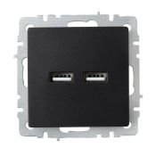 Розетка встраиваемая USB IEK BRITE A+A 3,1А BR-U21-D31-K02 РЮ10-1-БрЧ черный