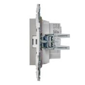 Штепсельная розетка встраиваемая IEK SKANDY 10А SK-R13-10-K23 SK-R01S без з/к с з/ш серебряный