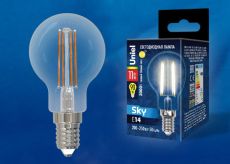 светодиодная лампа шар  G45 Белый теплый 11W UL-00005176 LED-G45-11W/3000K/E14/CL PLS02WH SKY