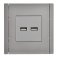 Розетка встраиваемая USB IEK FORTE&PIANO A+A 3,1А FP-U21-D31-K46 FP549 сталь