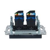 Розетка встраиваемая компьютерная двойная IEK BRITE BR-K20-2-K35 РК11-2-БрМ RJ45 кат.6 маренго